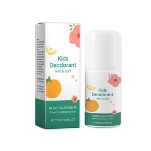 Natural Deodorant for Kids & Teens, Aluminum Free, Paraben Free, Hypoallergenic Deodorant 50ml (white)