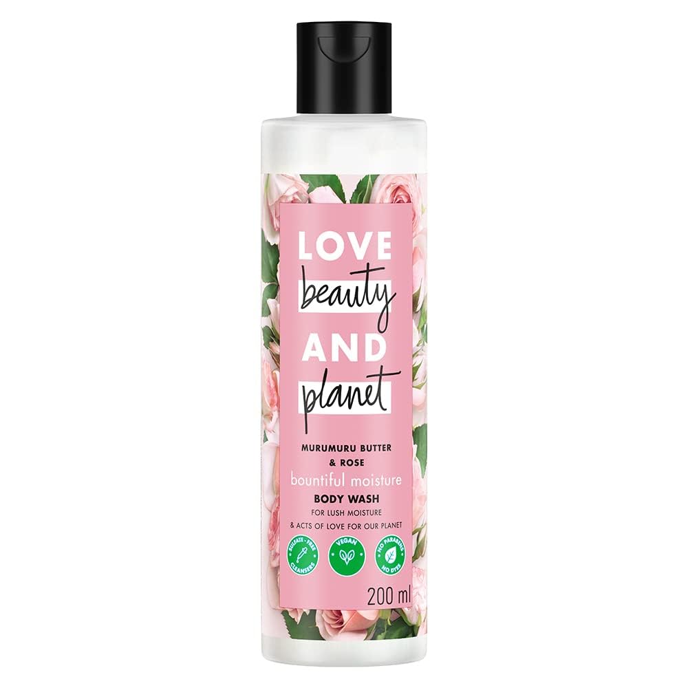 Lovee Beautty & Planet Murumuru Butter and Rose Moisturising Body Wash|Crème Shower Gel for Soft Skin,200ml