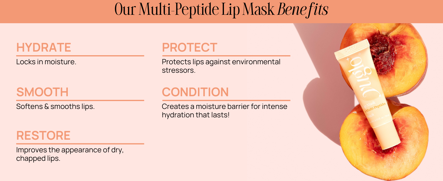 Yuglo lip mask, smooth lips, rejuvenate, plump, peptides, hydrate, protect, repair, ultra hydrating