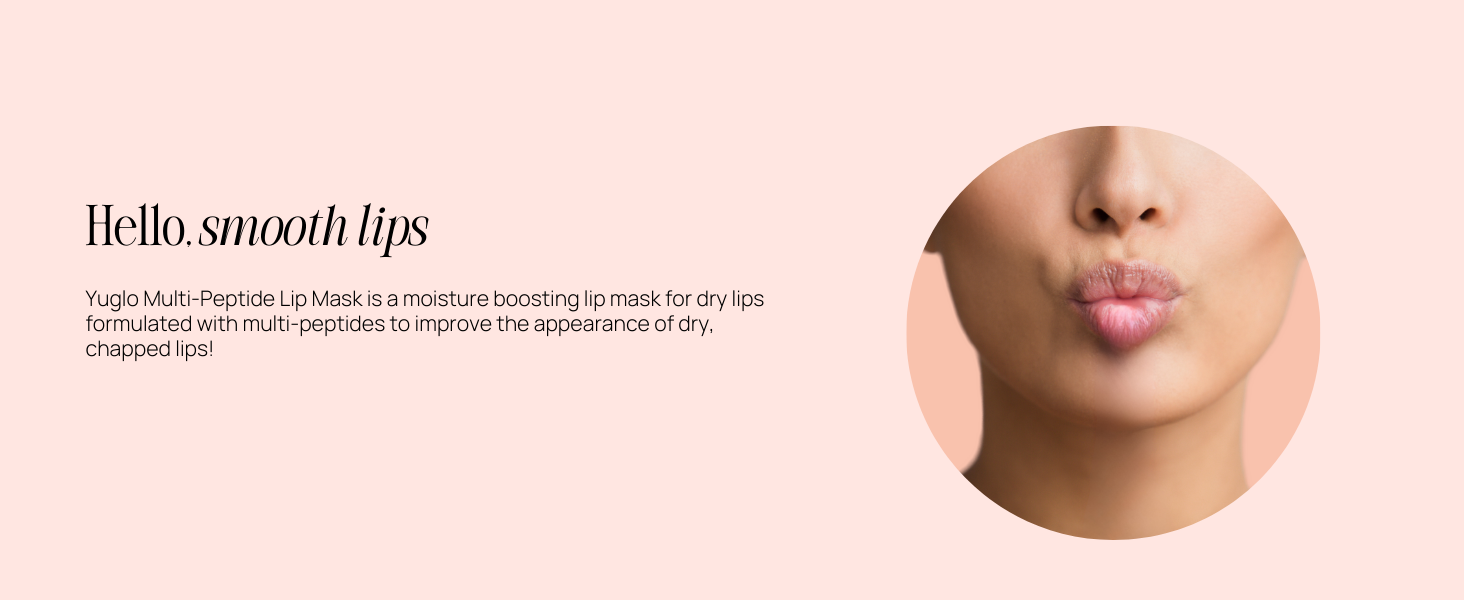 Yuglo multi-peptides lip mask, smooth lips, long lasting, coconut oil, shea butter ultra hydrating
