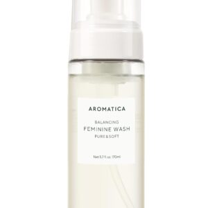 AROMATICA Pure and Soft Feminine Foaming Wash | Vegan, pH-Balanced, Natural Ingredients, Unscented, No Irritation, for Sensitive Skin