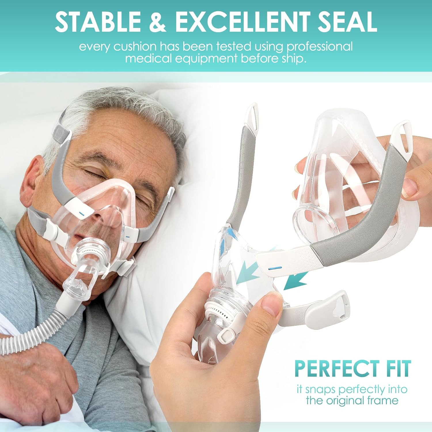 Replacement Cushion for AirFit F20 Mask - 2 Packs Reliable Seal & Perfect Fit for Full Face Masks Cushion, Compatible with Original F20 Frame(Large) - Image 3
