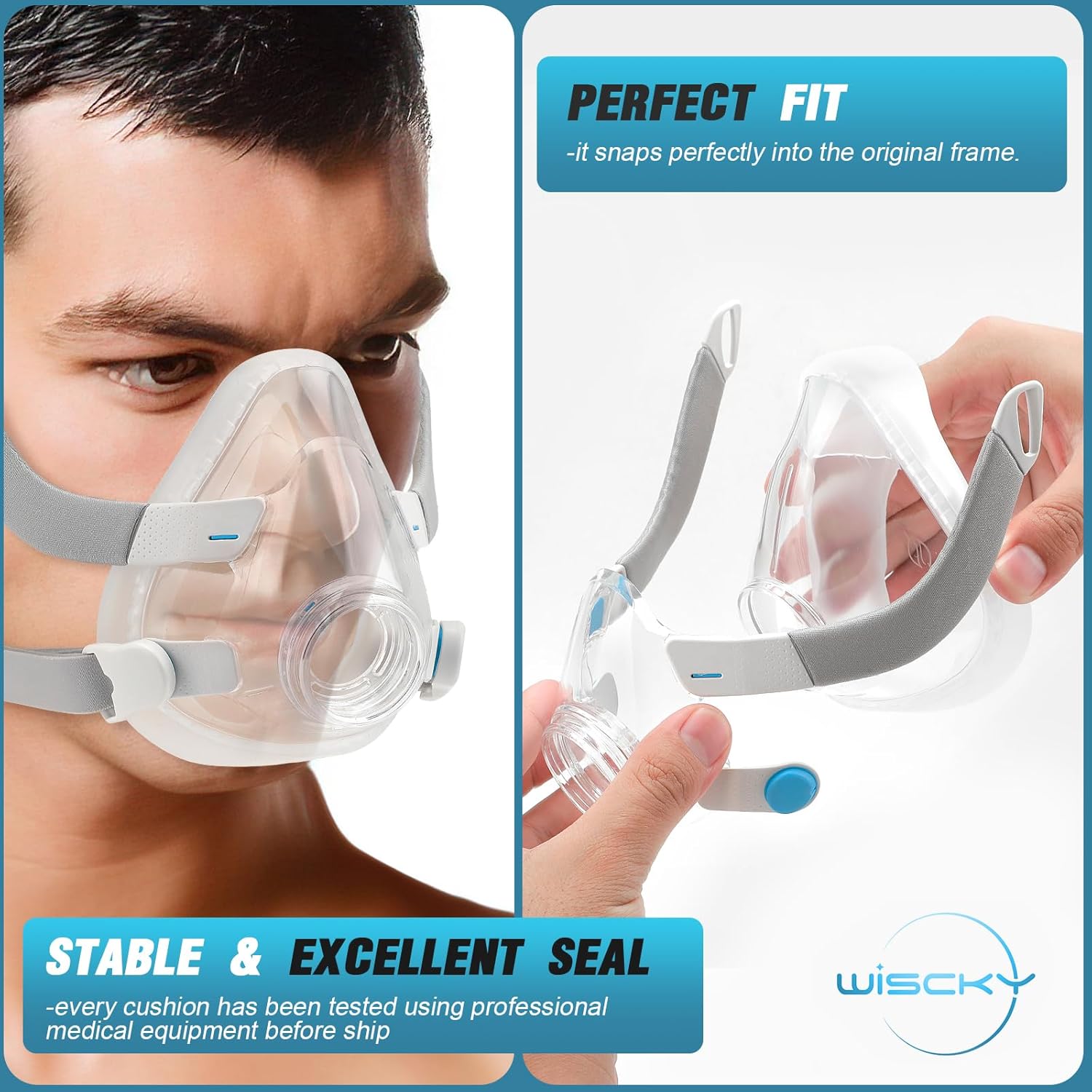 2 Packs Replacement Cushion for AirFit F20 - Reliable Seal Mask Cushion Perfect Fit for Full Face Mask - Accessories Replacement Supplies(Large) - Image 4