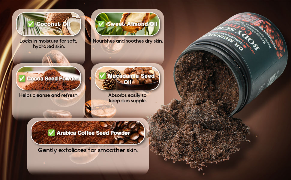  coffee body scrub, natural body scrub, brown sugar scrub, coffee scrub, natural body scrub