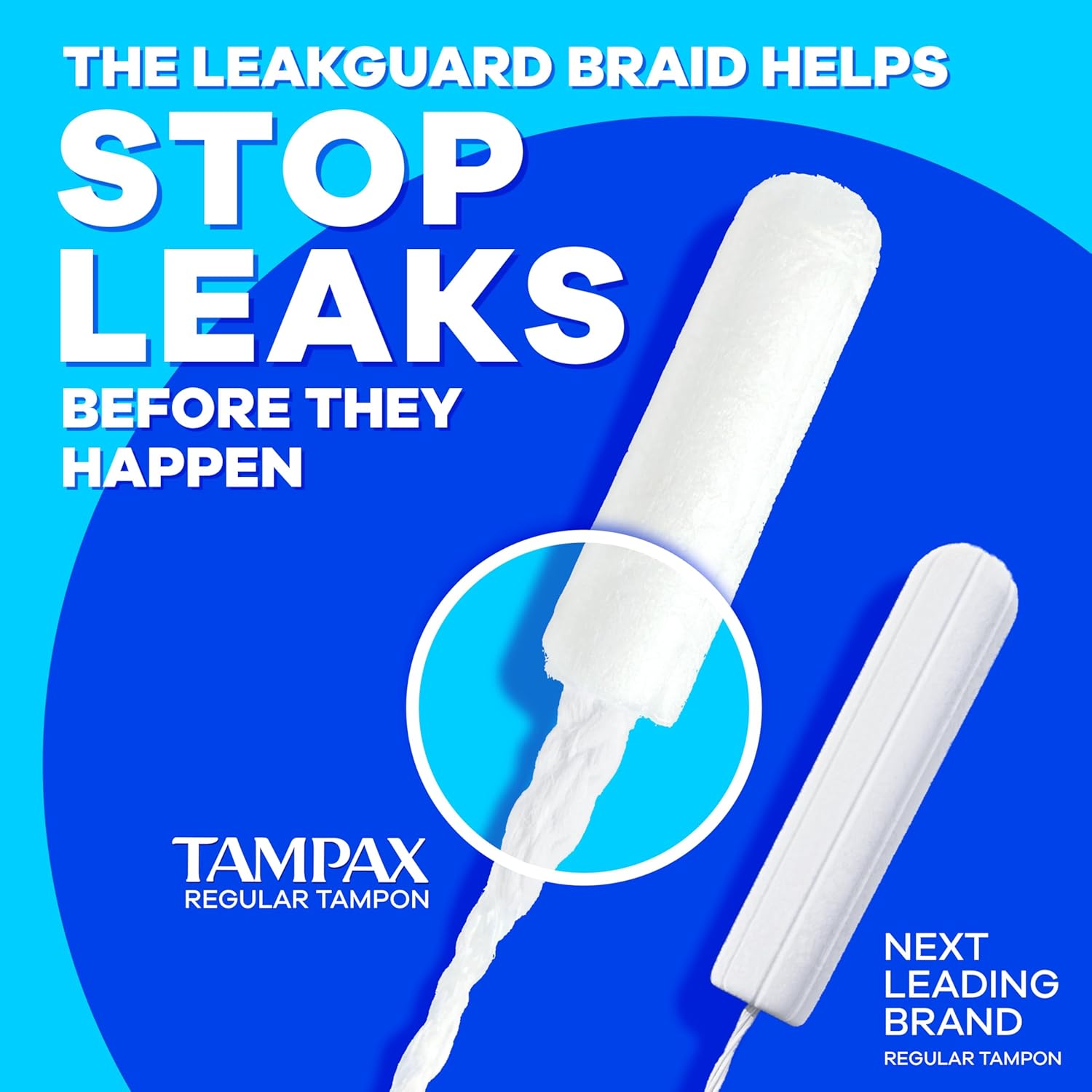 Tampax Pearl Trio Pack Tampons 47 Count Unscented Regular Super Super Plus LeakGuard Braid - Image 4