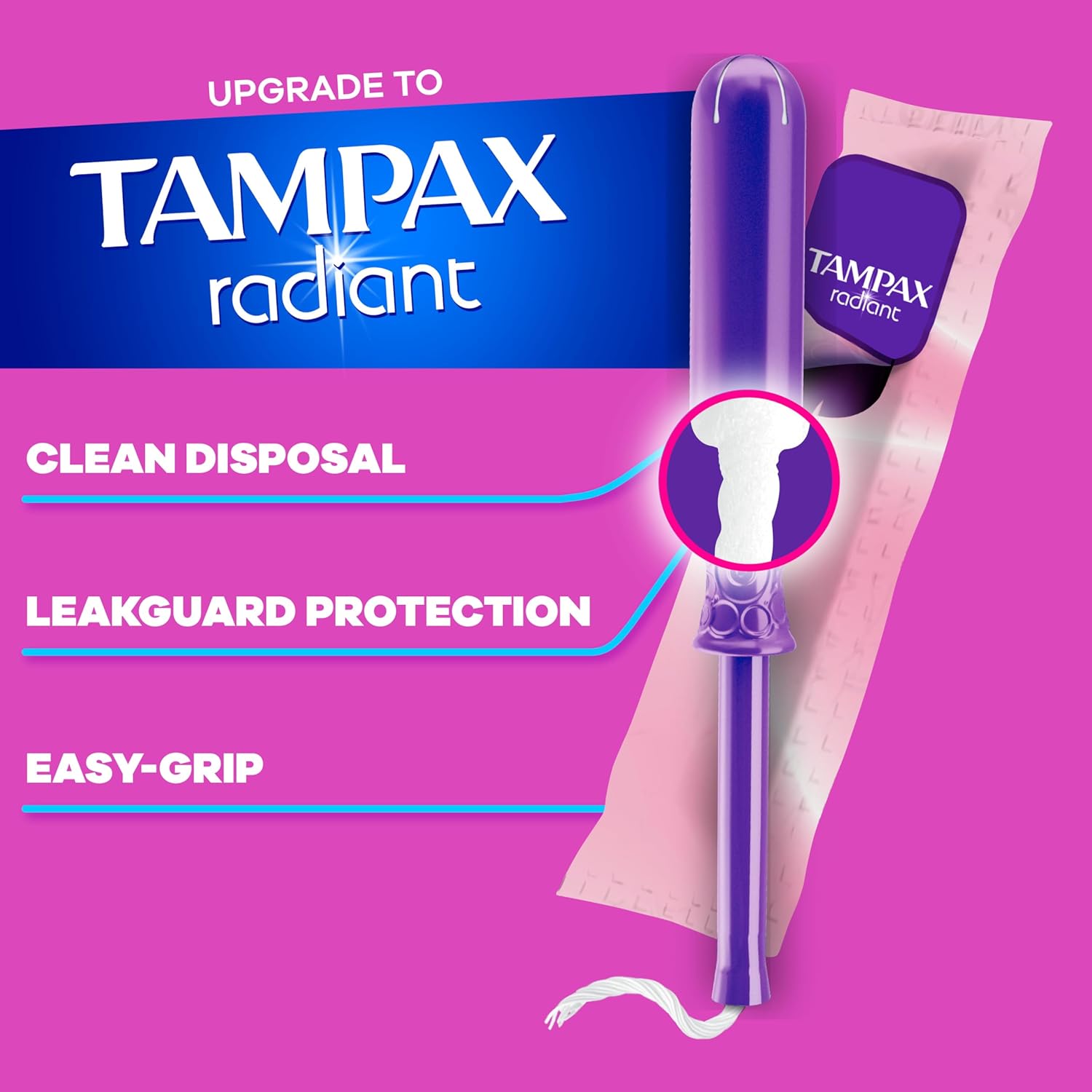 Tampax Pearl Trio Pack Tampons 47 Count Unscented Regular Super Super Plus LeakGuard Braid - Image 11