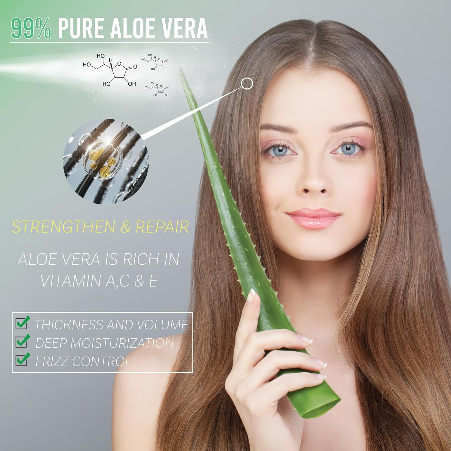 Green Leaf Naturals Aloe Vera Spray | 99% Cold-Pressed Aloe Vera Juice with Vitamin C, E & A | Hair, Skin, Facial Moisturizer, Sunburn Relief & After Sun Lotion 8oz - Image 4