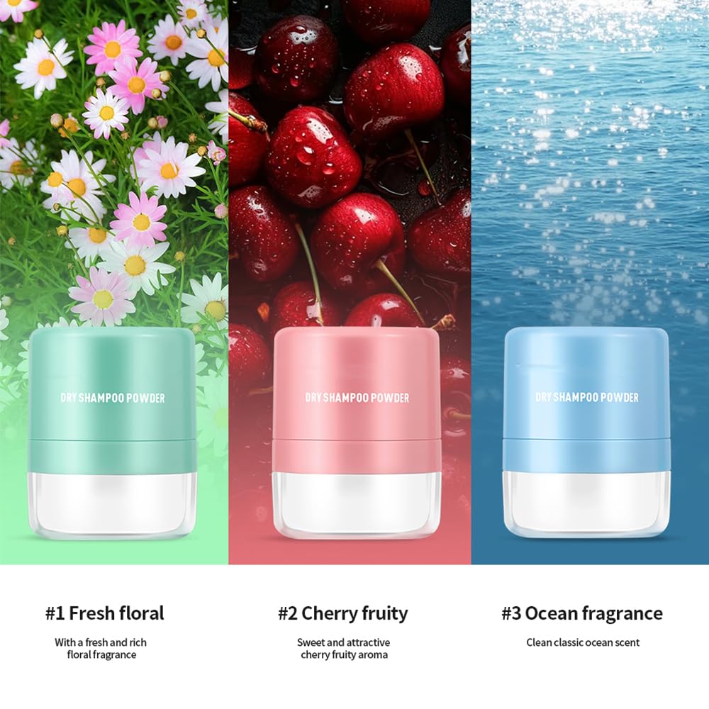 Dry Shampoo Powder, Dry Shampoo Volume Powder, Hair Powder for Women and Men, Travel Size Dry Shampoo with Sponge Brush and Mirror (Large, Fresh floral) - Image 3