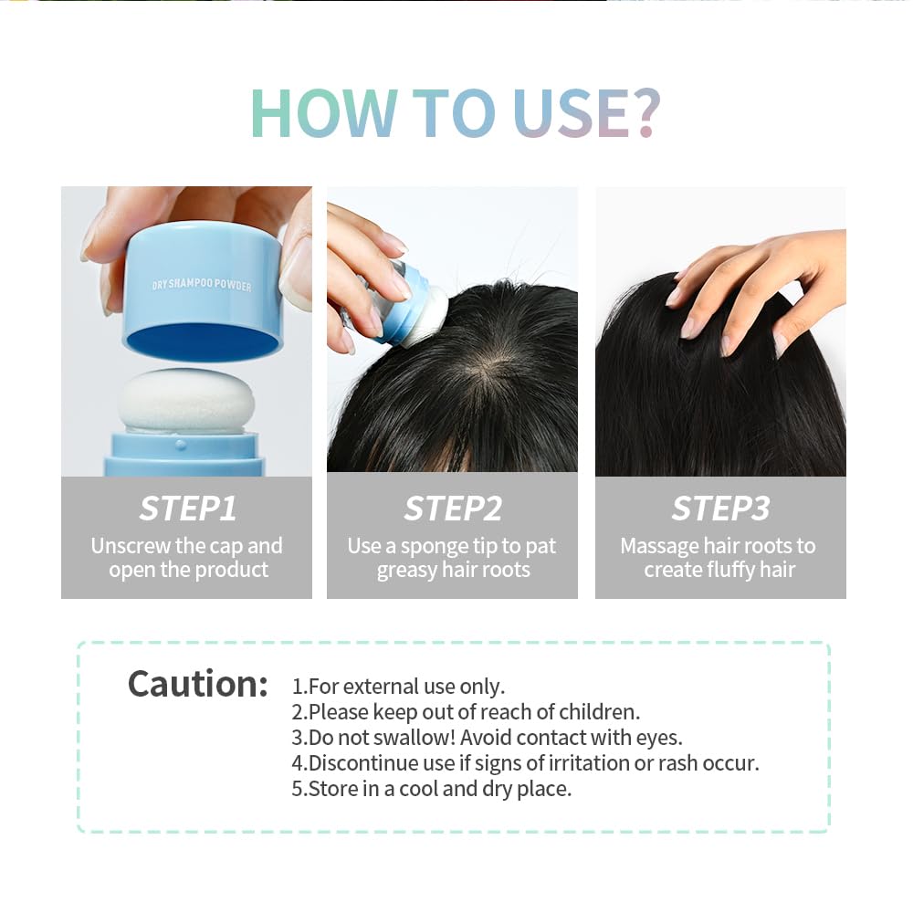 Dry Shampoo Powder, Dry Shampoo Volume Powder, Hair Powder for Women and Men, Travel Size Dry Shampoo with Sponge Brush and Mirror (Large, Fresh floral) - Image 5