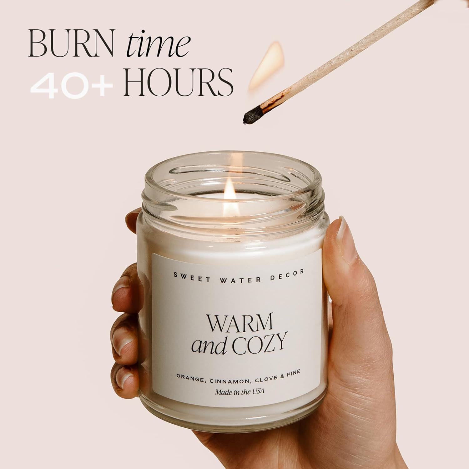 Sweet Water Decor Island Air Soy Candle - Tropical Fruit, Mountain Air, and Orange Scented Summer Candles for Home - 9oz Clear Jar and Gold Lid, 40+ Hour Burn Time, Made in the USA - Image 6