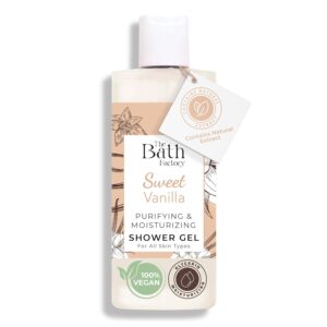 Shower Gel for Body Wash | 100% Vegan & Contains Natural Vanilla Extract | Moisturizing Liquid Soap as Bath Products for Men & Women | 13.5 Fl Oz