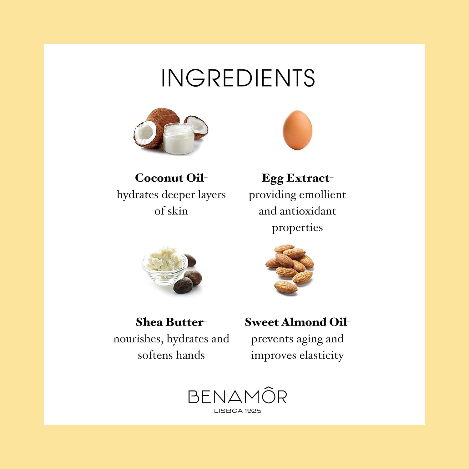 Benamôr Nata Nutritive Hand Cream 1 FlOz Shea Butter Coconut Oil Almond Oil Paraben Free - Image 2