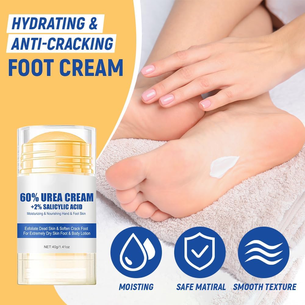 Hydrating and Anti-Cracking Foot Cream, 2025 Moisturising and Relieves Cracking and Dryness Foot Cream, Hand and Foot Repair Cream for Women & Men Callused, Feet, Knee, Elbow, Hand (White-1PC, #01) - Image 7
