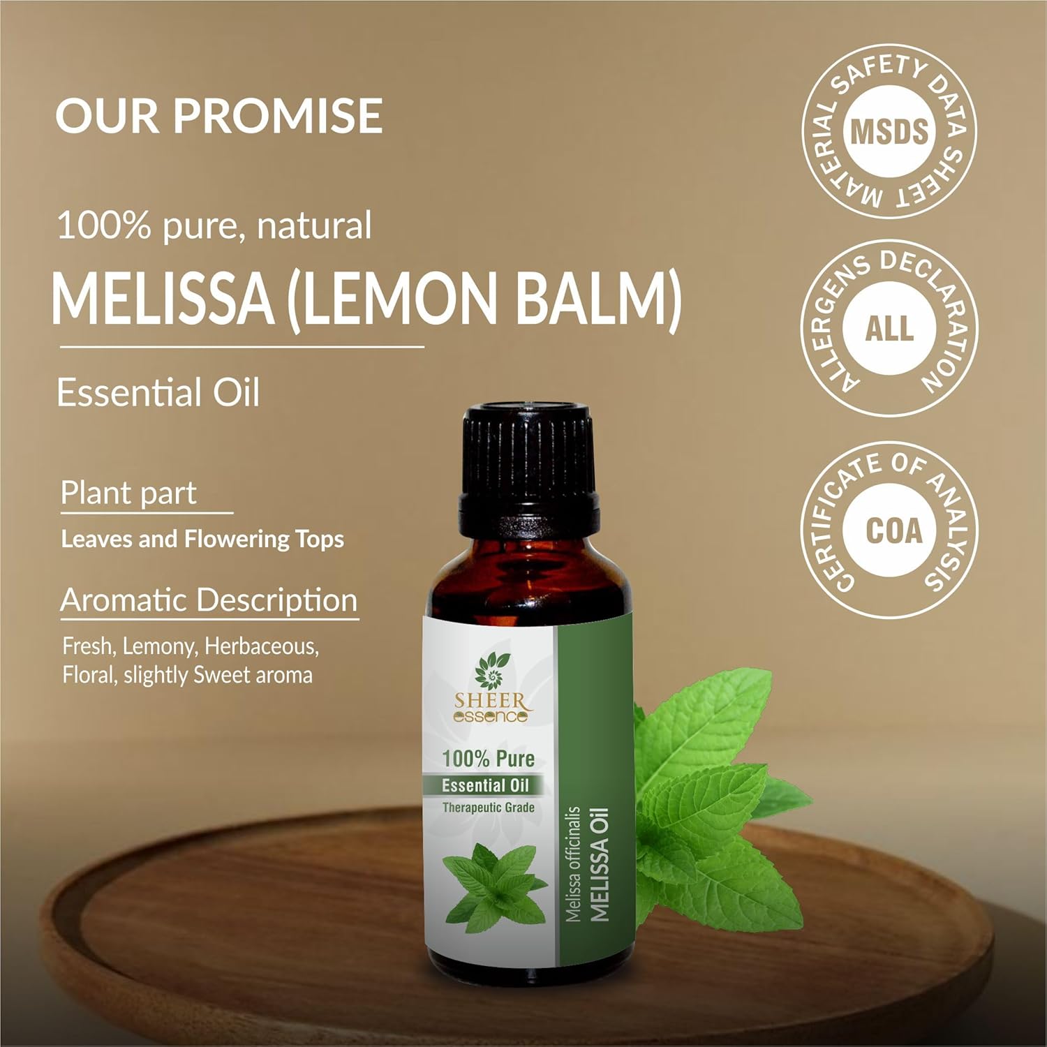 Melissa (Lemon Balm) Oil 15 ML (0.51 Fl.OZ) | 100% Pure Natural Undiluted Uncut Therapeutic Grade Melissa Officinalis Essential Oil - Image 3