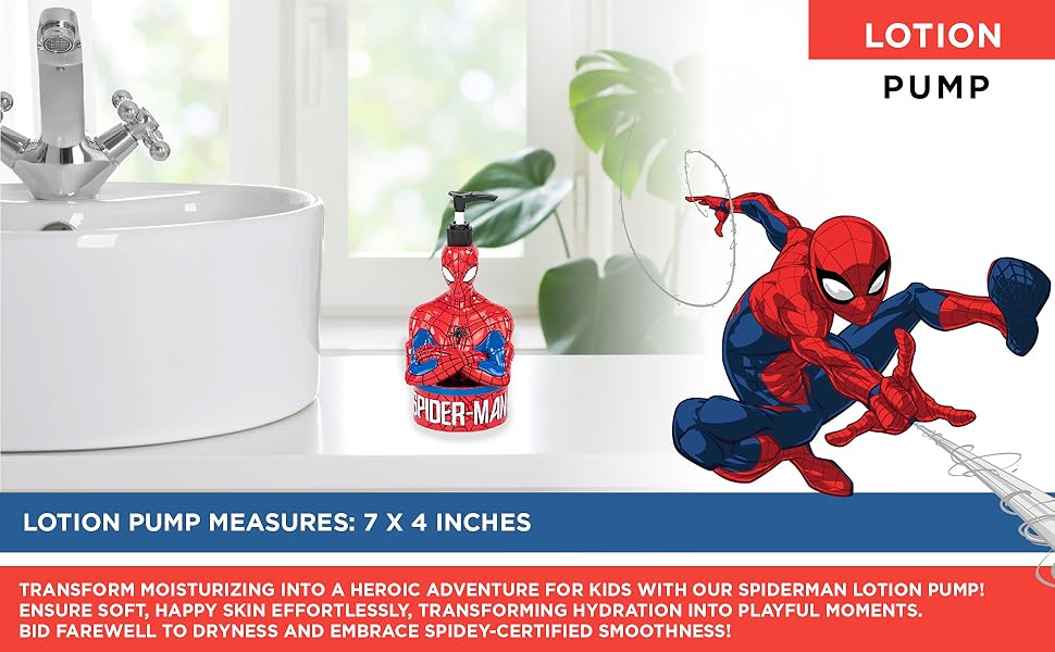Spiderman, bathroom lotion pump