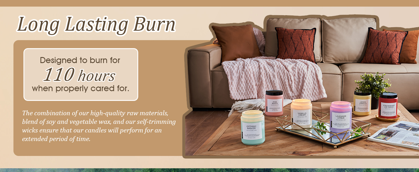 long lasting highly scented candles aromatherapy