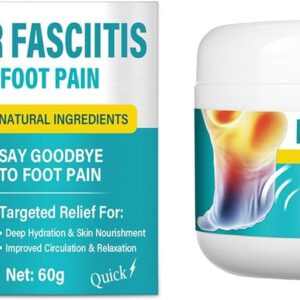 Plantar Fasciitis Relief Cream, Fast-Acting Foot & Heel Pain Cream for Plantar Fasciitis, Heel Spurs, Knee & Joint Discomfort, Soothes Feet, Hands & Legs Pain, 60g
