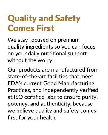 Quality and Safety Comes First