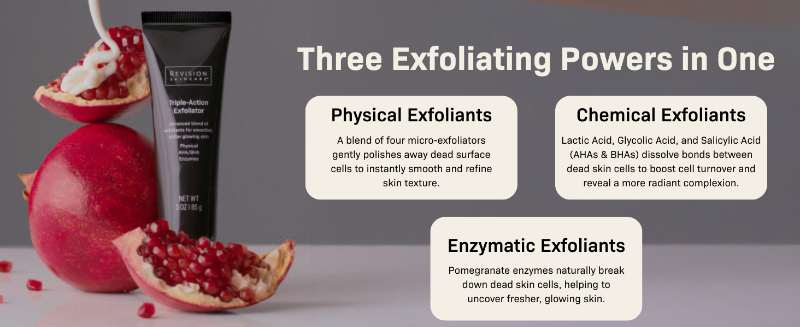 Triple-Action Exfoliator, Revision Skincare, Face Scrub, aha, bha, salicylic acid