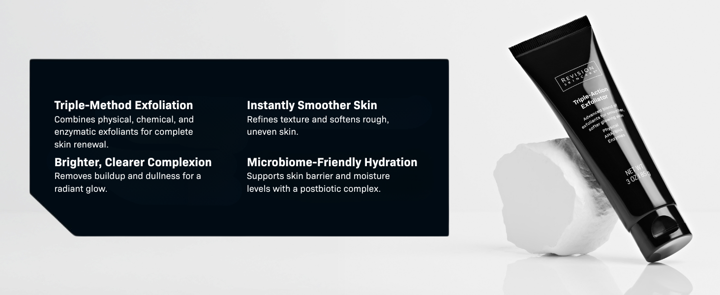 Triple-Action Exfoliator, Revision skincare, Face Scrub, AHA, BHA, Salicylic Acid, Glycolic Acid