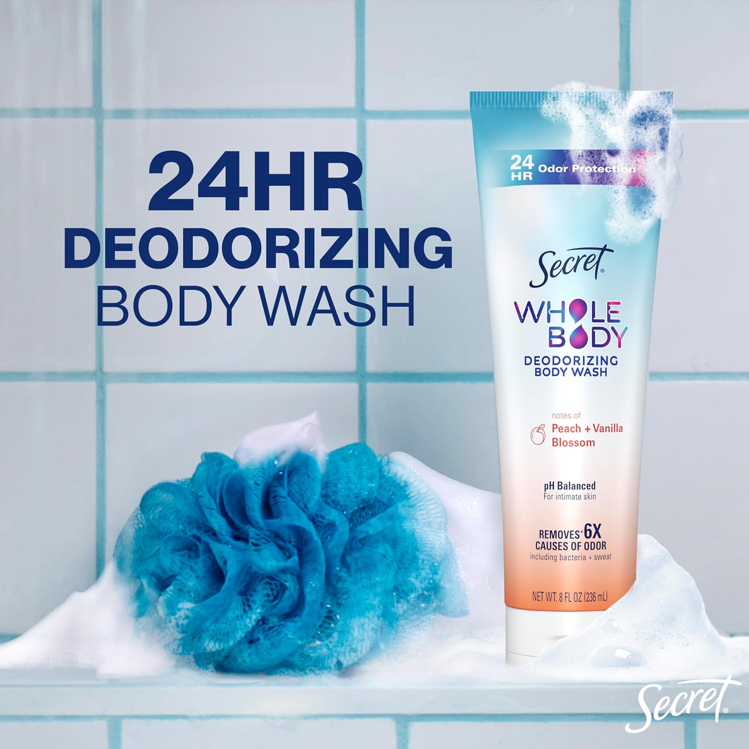 Secret Whole Body Feminine Wash + Deodorant Spray Bundle for Women, Peach + Vanilla Blossom Scent, Aluminum Free, Odor Protection, 8.0 oz & 3.5 oz (Pack of 2) - Image 5