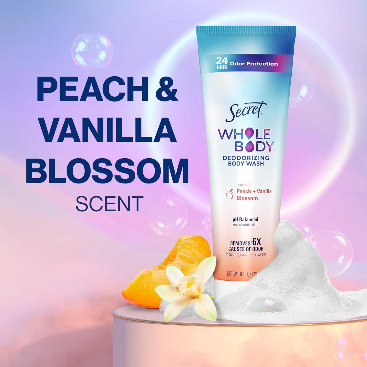 Secret Whole Body Feminine Wash + Deodorant Spray Bundle for Women, Peach + Vanilla Blossom Scent, Aluminum Free, Odor Protection, 8.0 oz & 3.5 oz (Pack of 2) - Image 13