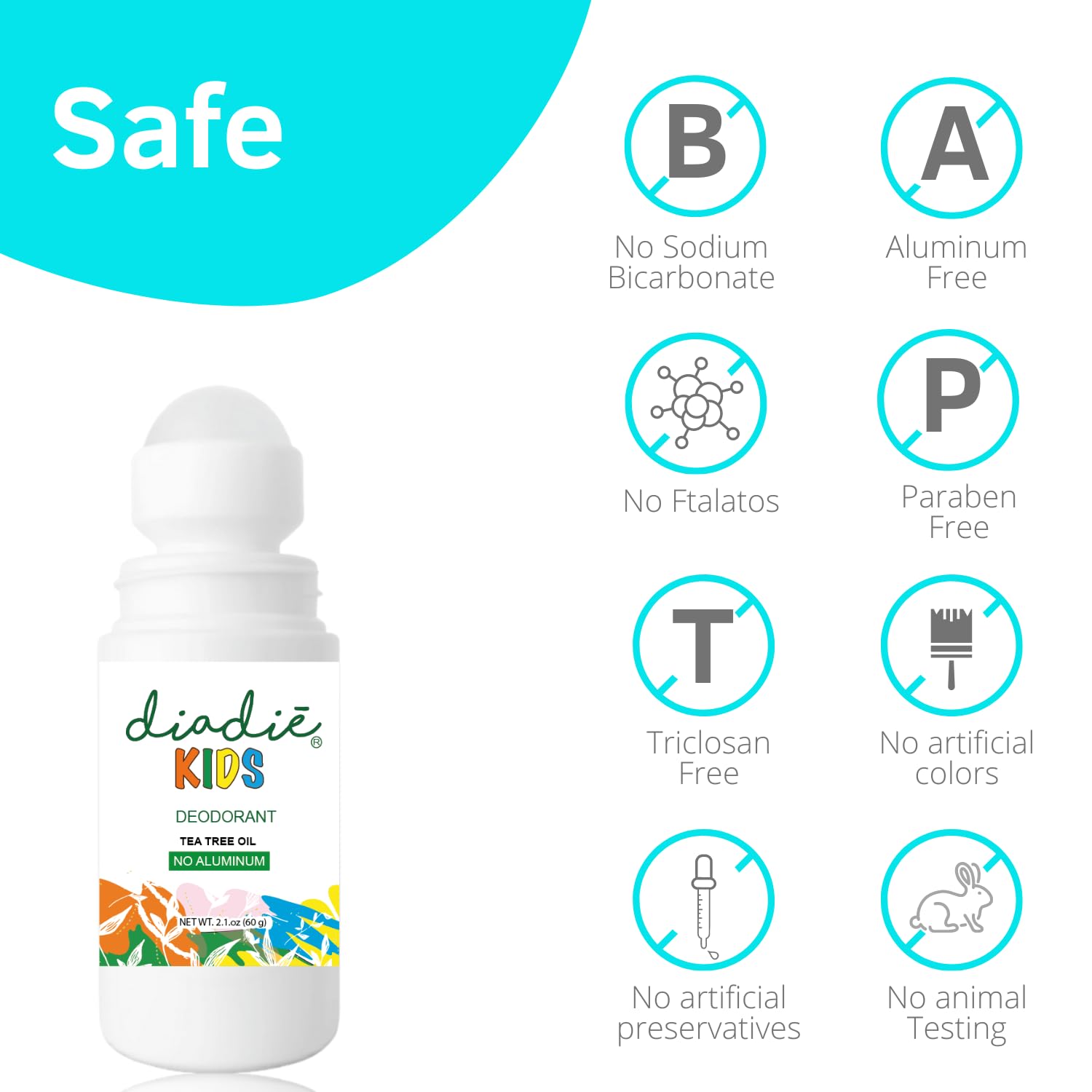 Kids Natural Deodorant Rollon for Kids, Boys or Girls and Teens I Aluminum-Free, Paraben-Free 2.1oz each. 2 Pack - Image 5