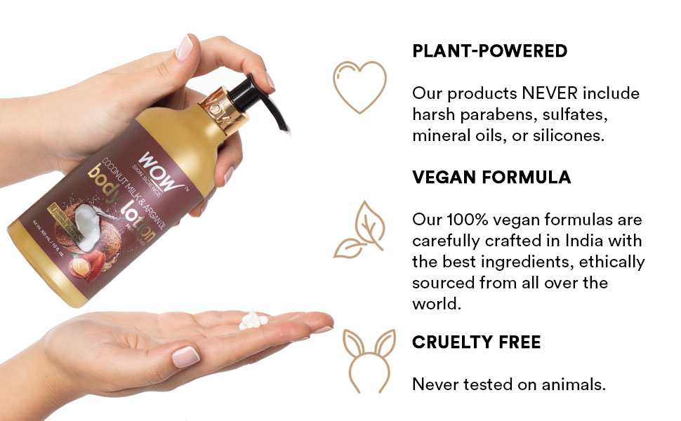 WOW Coconut Milk Argan Oil Hydration Moisturizing Body Lotion Soothe Dry Itchy Sensitive Skin