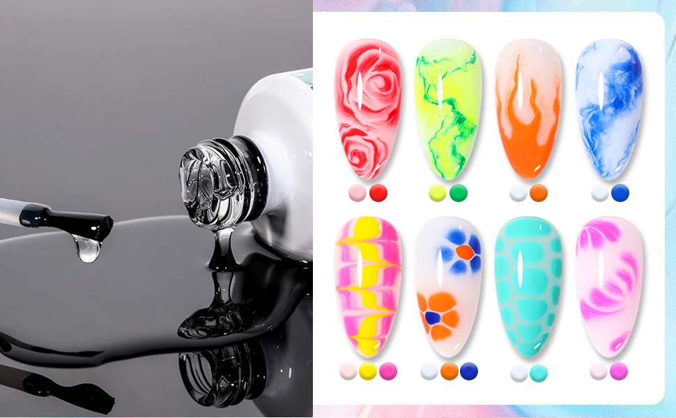Watercolor nail gel