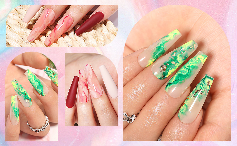 Watercolor nail gel