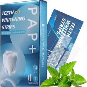 Teeth Whitening Strips - 14 Whitening Strips for Teeth Sensitive, Professional, Fast Remove Smoking, Coffee, Wine Stains, Teeth Whitening Kit Pack of 7 Non-Slip Strips Treatments