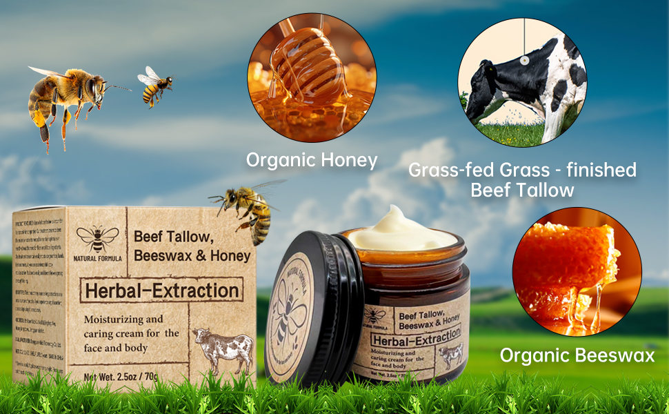 Beef Tallow and Honey Balm for Skin