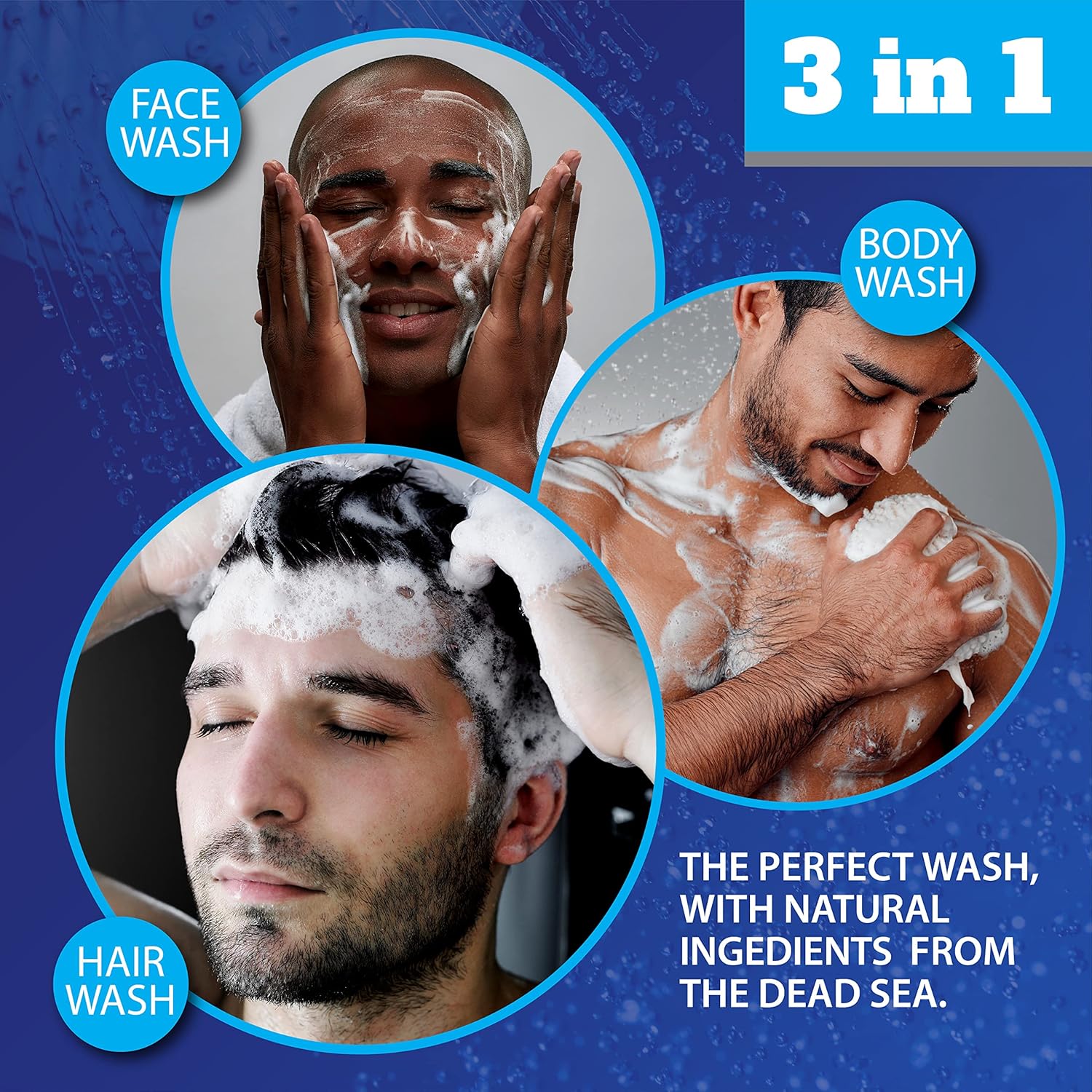 Dead Sea Collection Triple Bundle Men's 3-in-1 Body Wash Sandalwood Amberwood 6-Piece Set - Image 5
