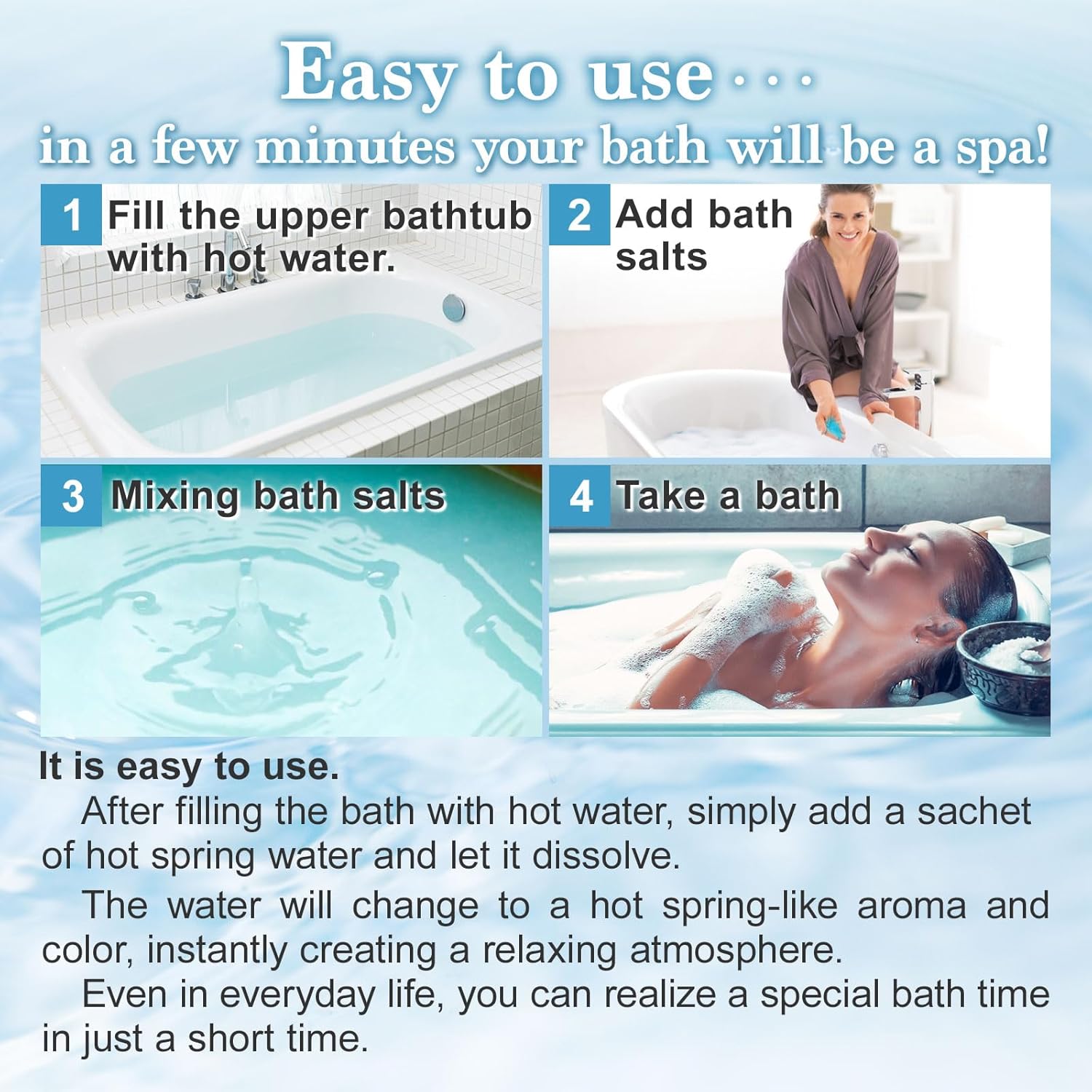 Relaxing Japanese Onsen Bath Salt Powder 600g for 15 Creamy Baths - Image 5