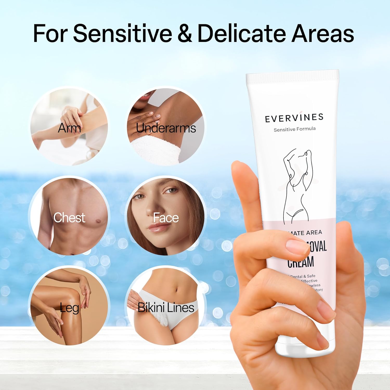 Gentle Hair Removal Cream 4.2oz for Women - Bikini, Legs, Arms, Underarms - Image 4