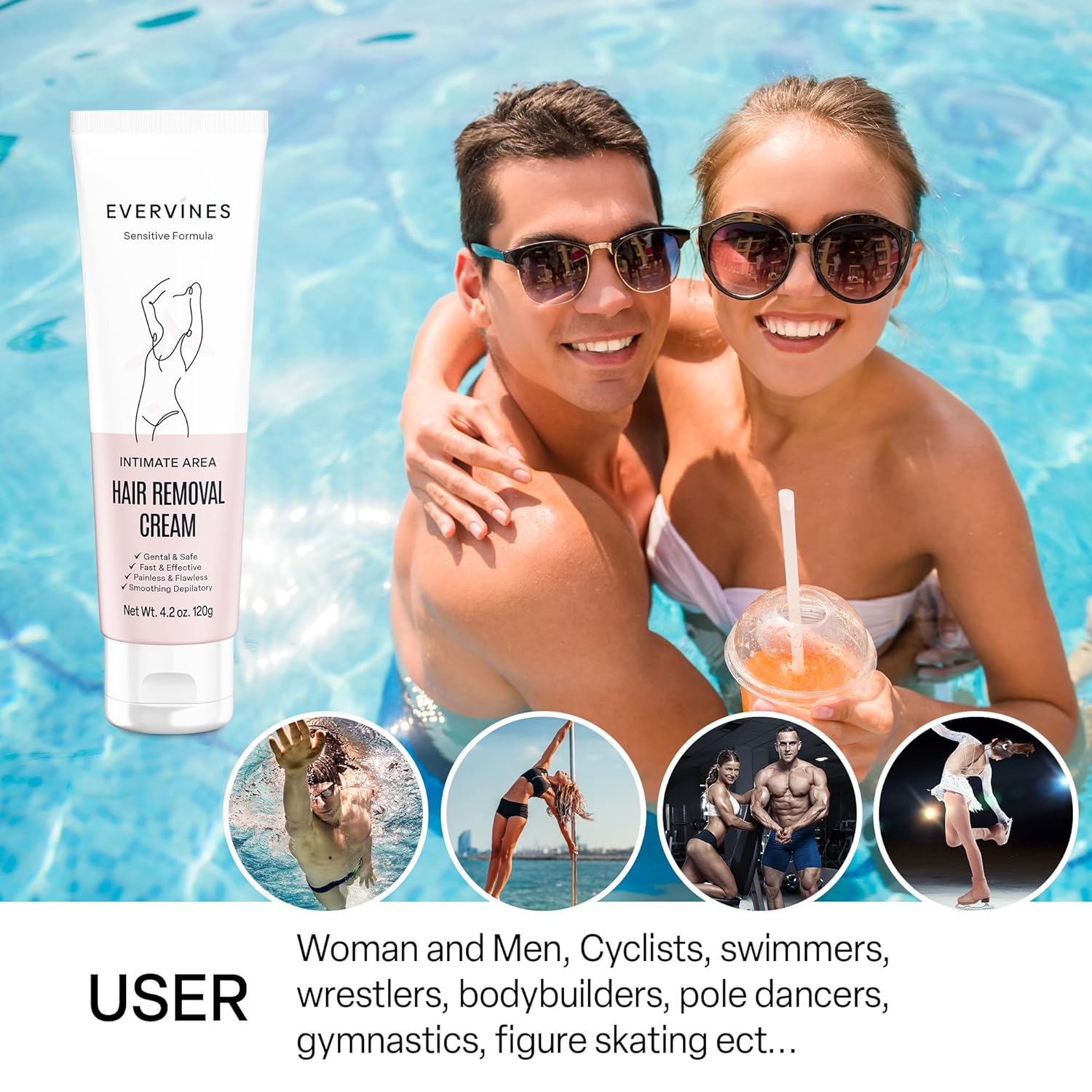 Gentle Hair Removal Cream 4.2oz for Women - Bikini, Legs, Arms, Underarms - Image 6