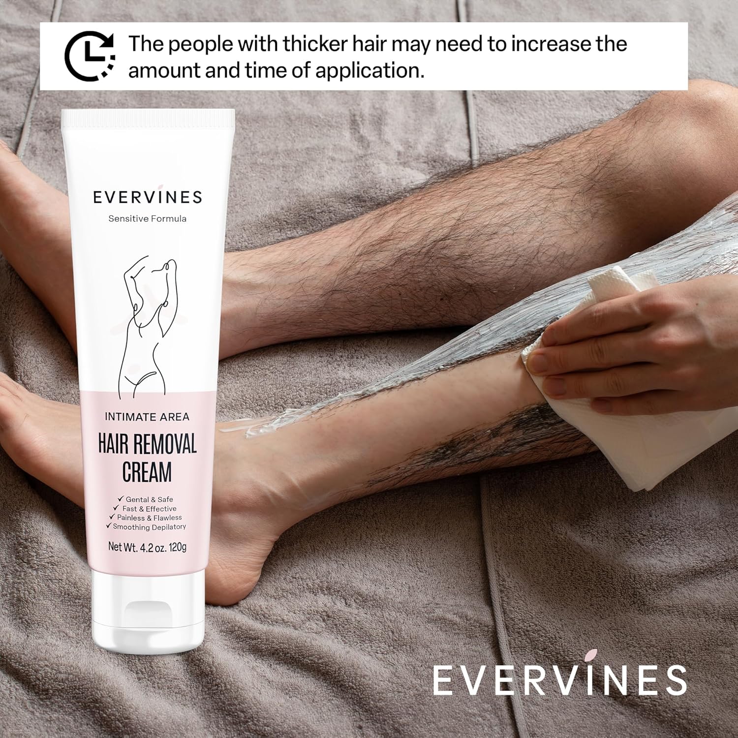 Gentle Hair Removal Cream 4.2oz for Women - Bikini, Legs, Arms, Underarms - Image 7