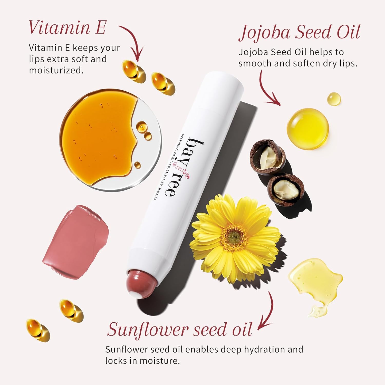 Vegan Tinted Lip Balm Plumper with Jojoba Oil, Glossy Finish, 0.15 oz - Image 5