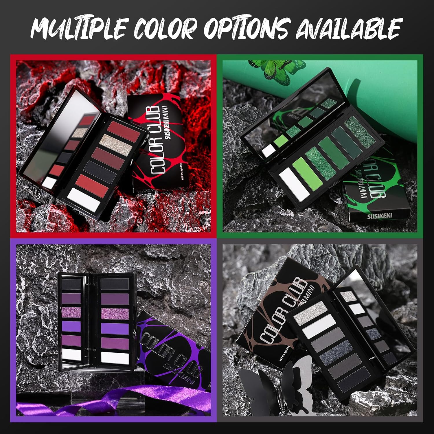 Matte & Shimmer Green Eyeshadow Palette with Mirror 6 Pigmented Colors - Image 7