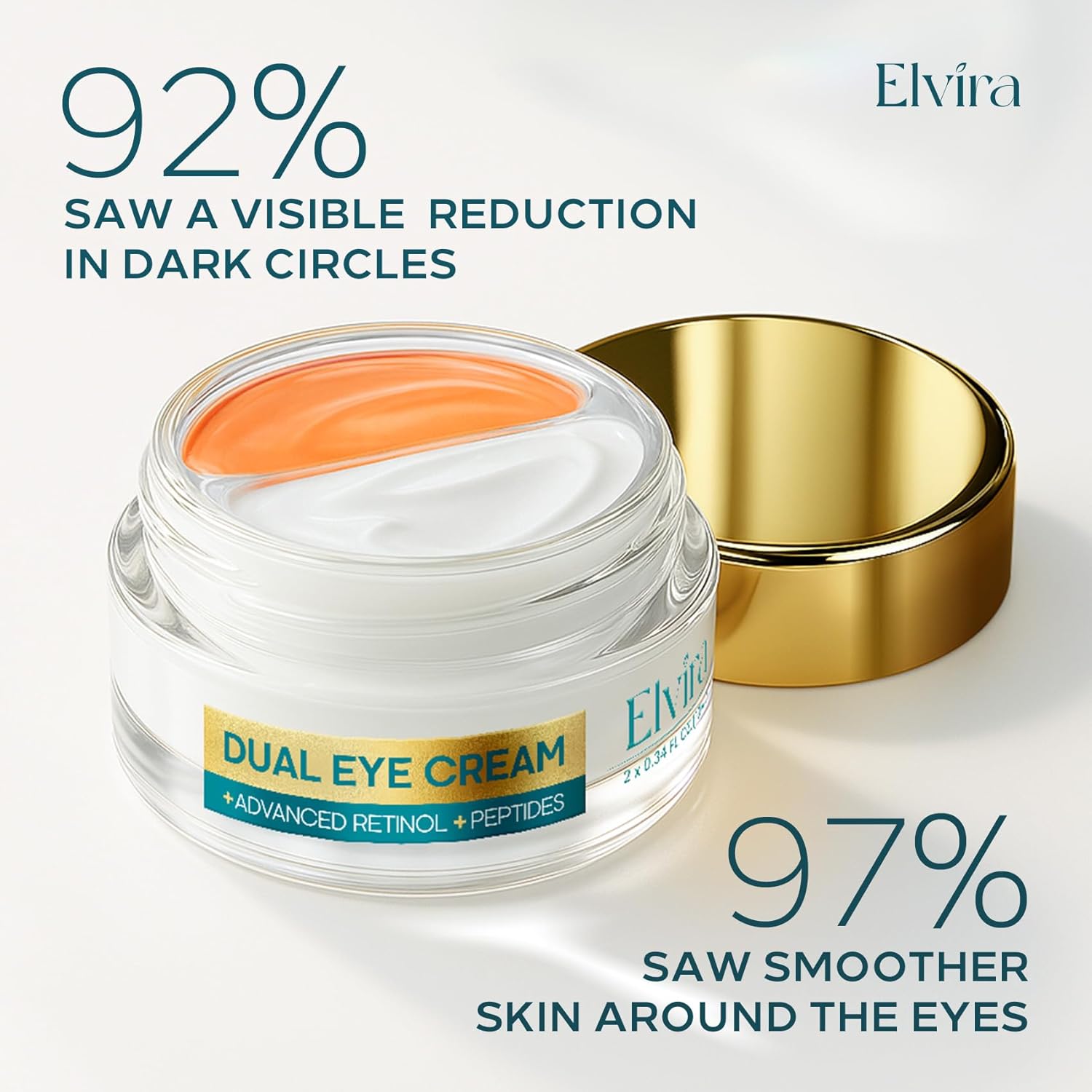 Elvira Dual Eye Cream 0.68 OZ with Stem Cell Extracts and Dual Retinol for Puffiness - Image 6