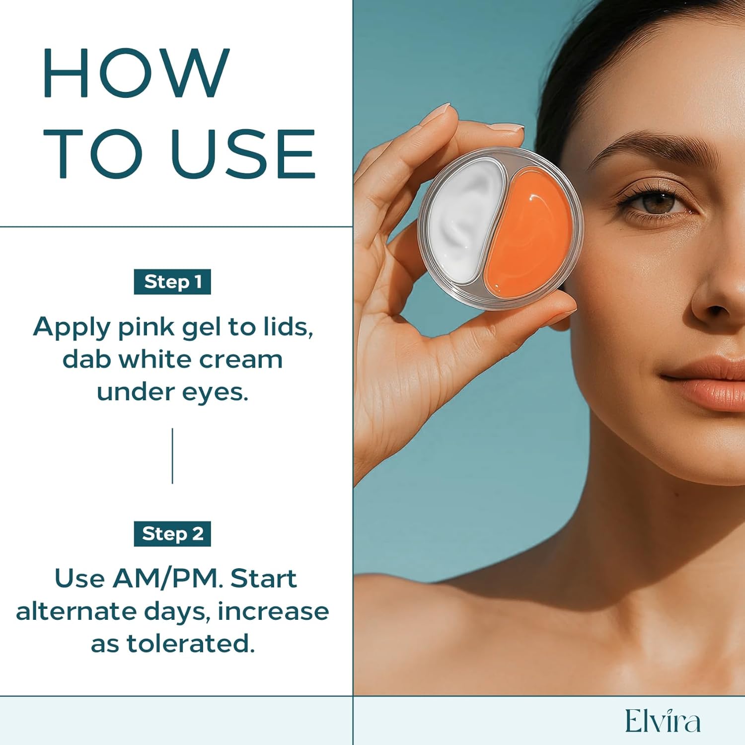 Elvira Dual Eye Cream 0.68 OZ with Stem Cell Extracts and Dual Retinol for Puffiness - Image 8