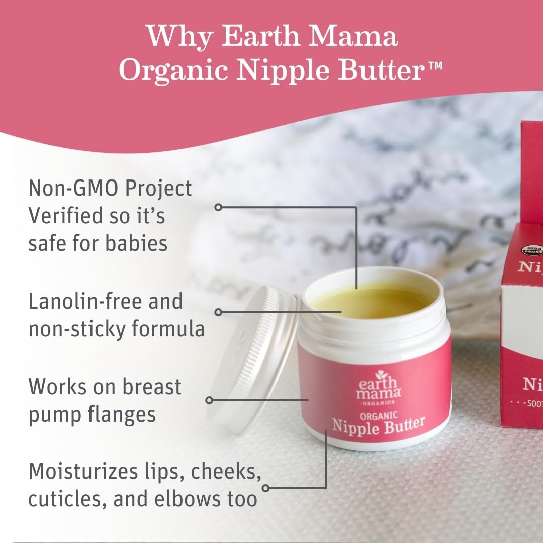 Earth Mama Nipple Butter and Diaper Balm 2-Piece Set for Breastfeeding & Baby Care - Image 7