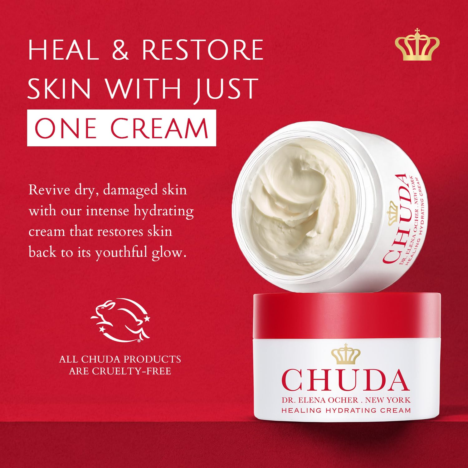 CHUDA Healing Hydrating Cream Skin Care Moisturizer Anti Aging Face Cream - 50ml Made in USA, Daily Face Moisturizer Cream with Remedea Compound, Facial Moisturizers for Dry Skin, Damage and Wrinkles - Image 2