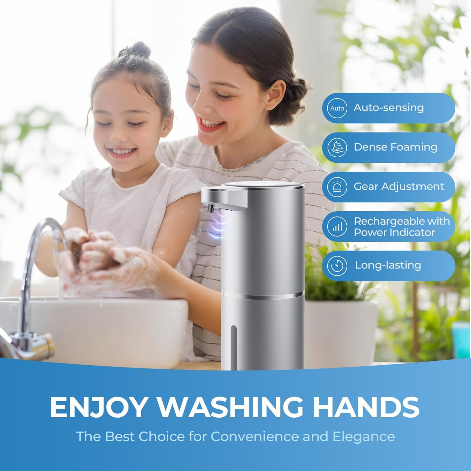 P11 Premium Space Gray Automatic Foaming Hand Soap Dispenser Rechargeable for Kitchen Bathroom - Image 7