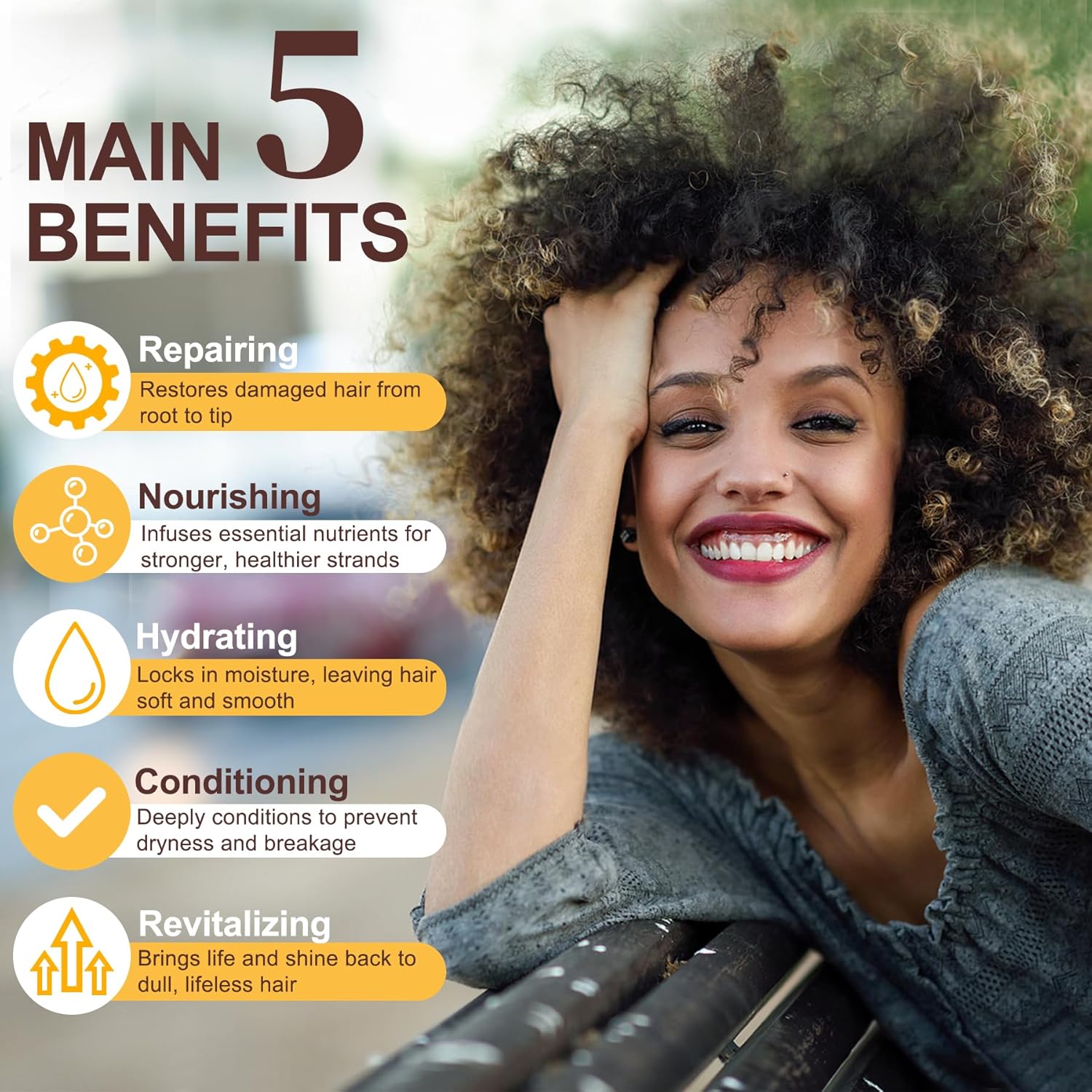 Collagen+Keratin Hair Mask - Deep Repair for Damaged Hair with Argan Oil and Vitamin E - Hydrating Treatment for Dryness and Damage-150 ml (Refreshing), Yellow (5.07 Fl Oz (Pack of 1), Fresh) - Image 2