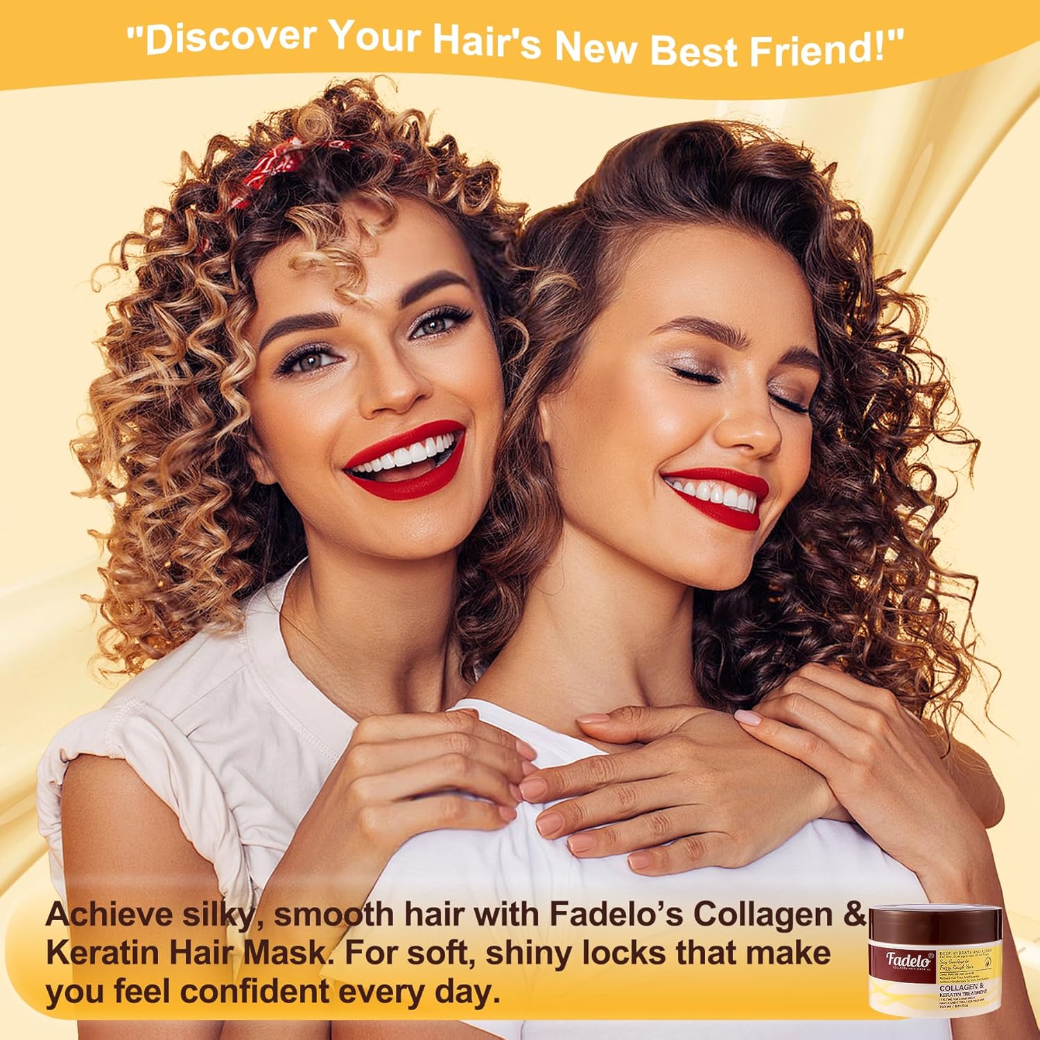 Collagen+Keratin Hair Mask - Deep Repair for Damaged Hair with Argan Oil and Vitamin E - Hydrating Treatment for Dryness and Damage-150 ml (Refreshing), Yellow (5.07 Fl Oz (Pack of 1), Fresh) - Image 3