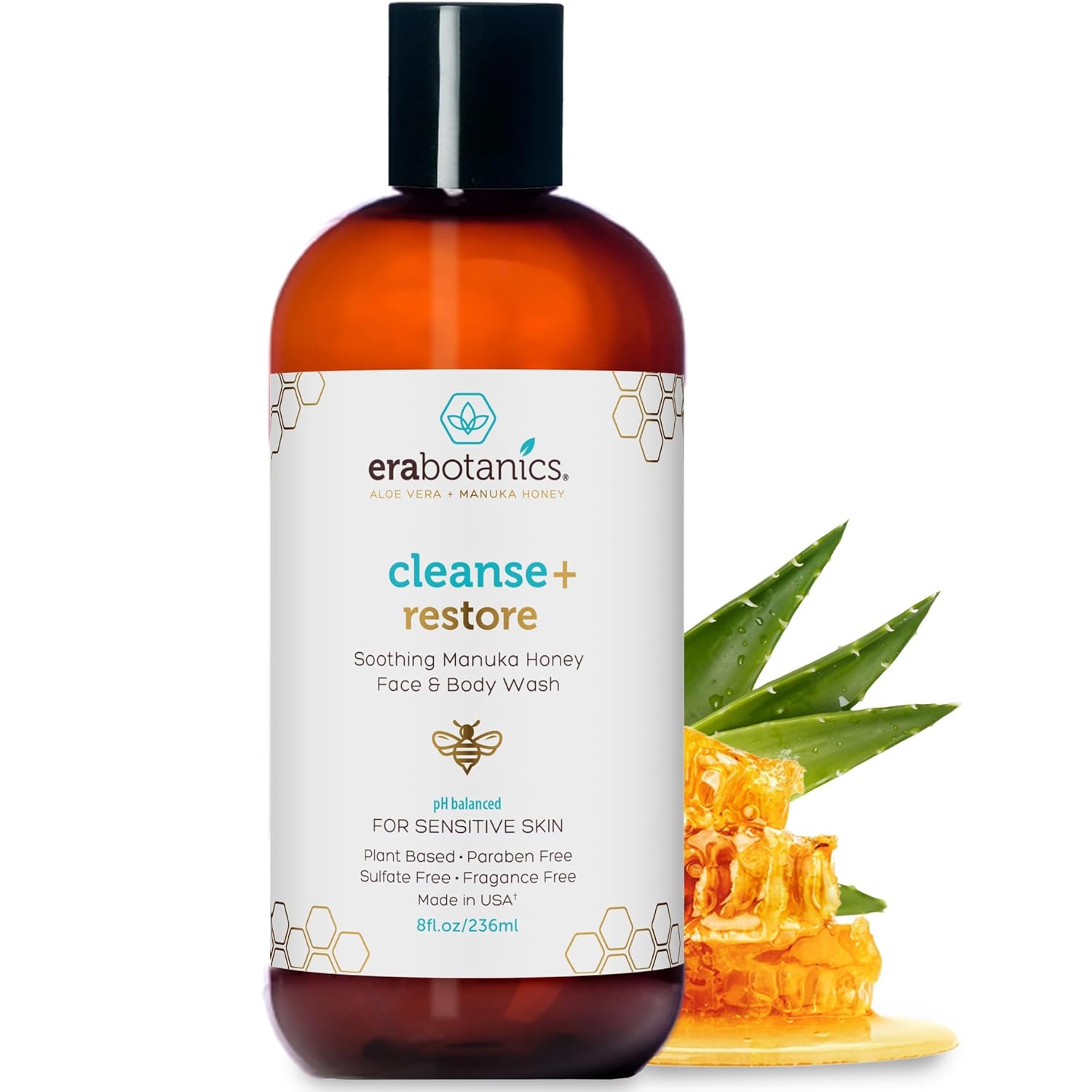 Era Organics Face Wash & Face Scrub – Microdermabrasion Face Scrub with Manuka Honey Plus Walnut for Blackheads & Buildup + Manuka Honey Face Wash for Gentle, Sulfate-Free Cleansing (8oz 2 pack + 4oz) - Image 2