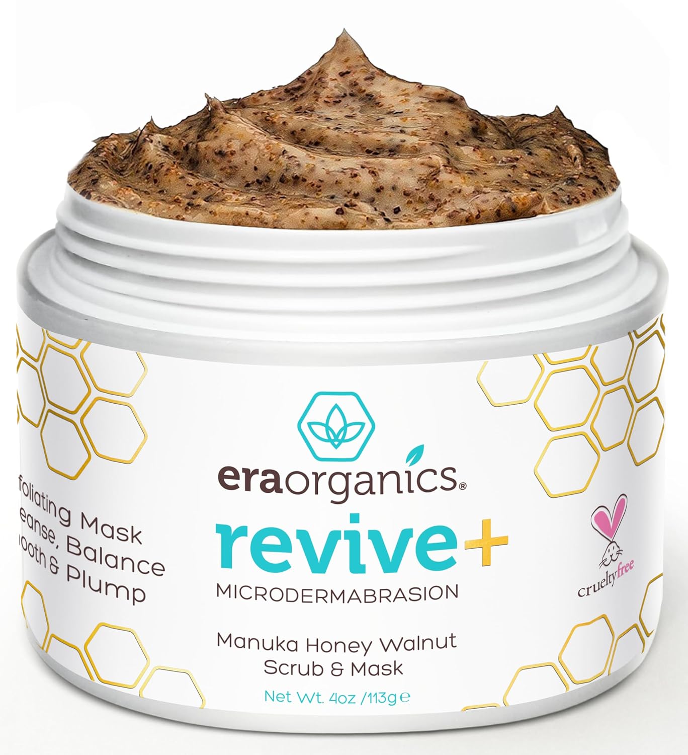 Era Organics Face Wash & Face Scrub – Microdermabrasion Face Scrub with Manuka Honey Plus Walnut for Blackheads & Buildup + Manuka Honey Face Wash for Gentle, Sulfate-Free Cleansing (8oz 2 pack + 4oz) - Image 3