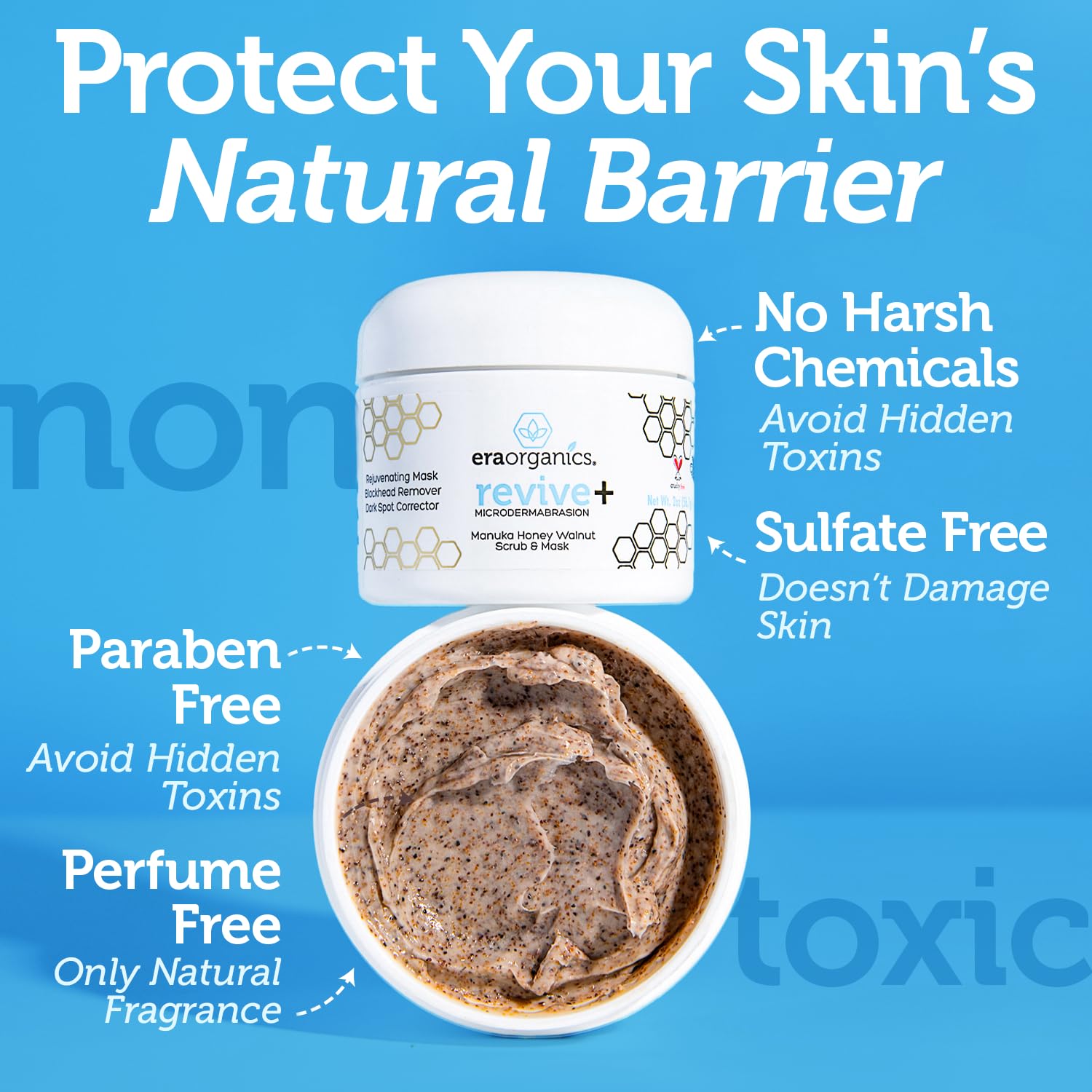 Era Organics Face Wash & Face Scrub – Microdermabrasion Face Scrub with Manuka Honey Plus Walnut for Blackheads & Buildup + Manuka Honey Face Wash for Gentle, Sulfate-Free Cleansing (8oz 2 pack + 4oz) - Image 9