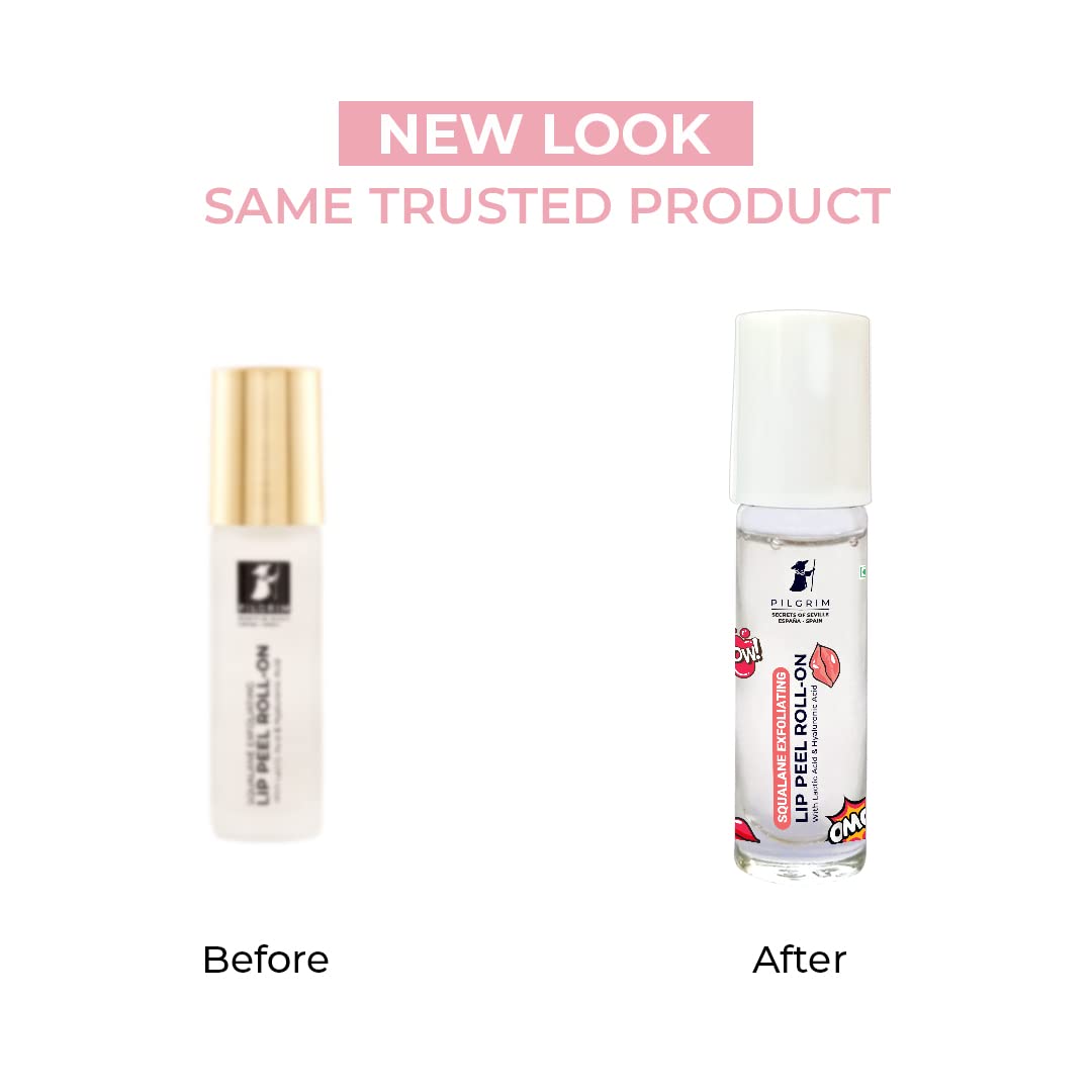 Squalane Exfoliating Lip Peel Roll-On | Hydrating Lip Peel Formula with Hyaluronic Acid | Removes Dry & Flaky Skin | Provide Soft, Glossy & Kissable Lips | 0.20 Fl Oz/6ml - Image 3